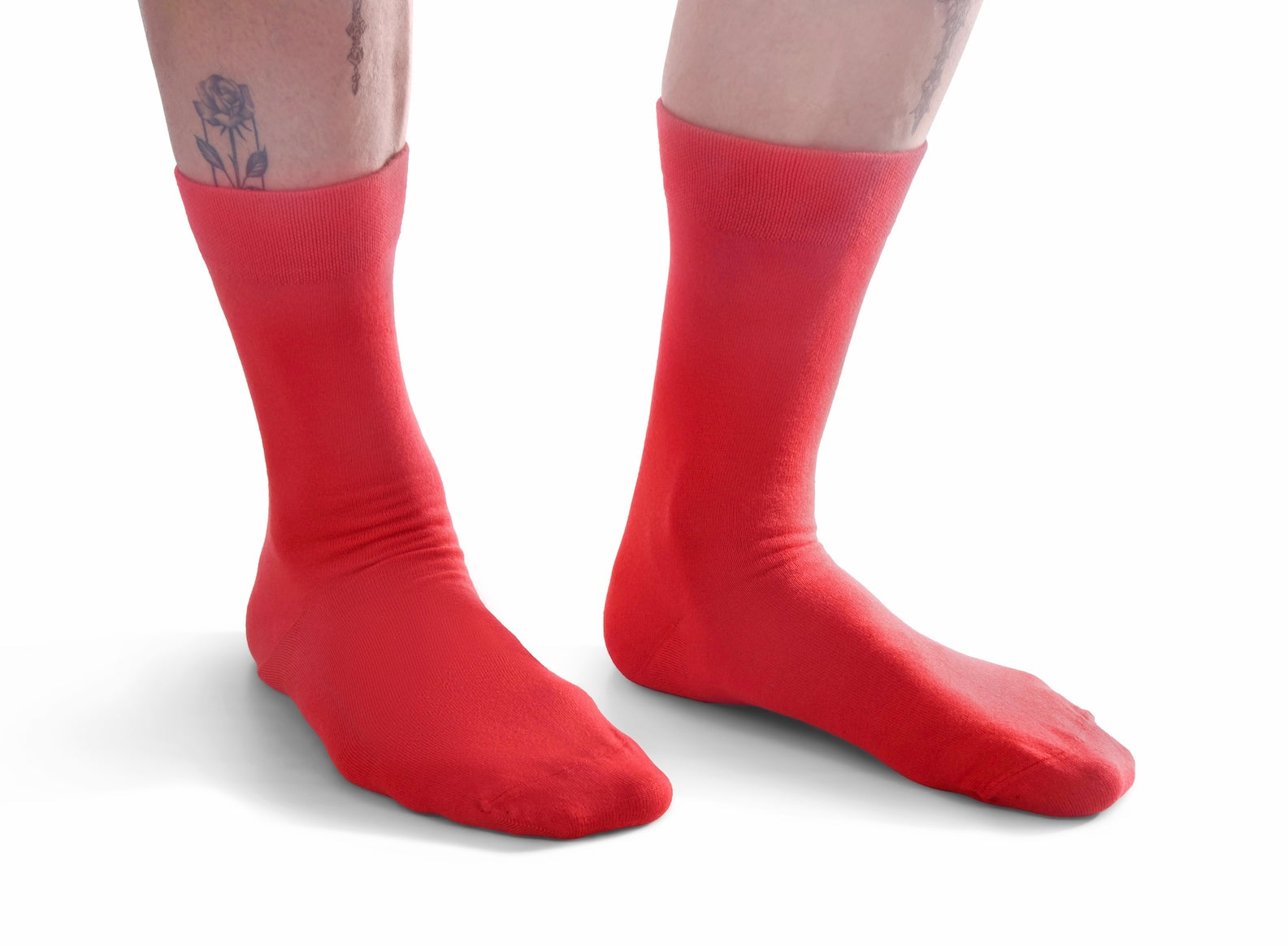 Bright Red Plain Socks