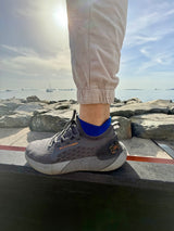 Cool Sea Blue Bamboo Trainer Socks
