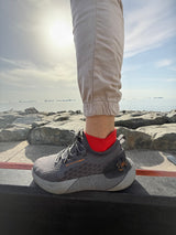 Red bamboo trainer socks