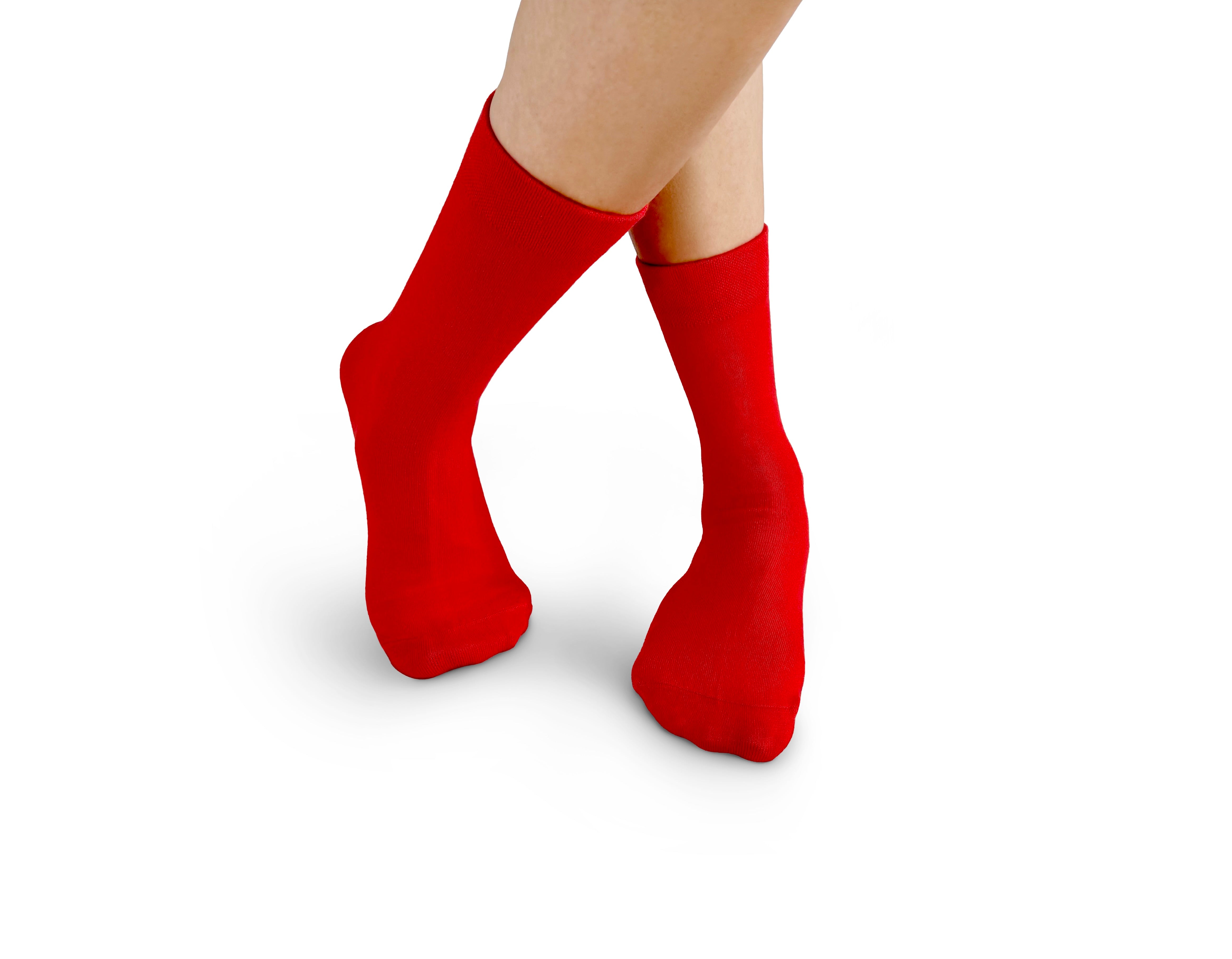 Red Plain Bamboo Socks