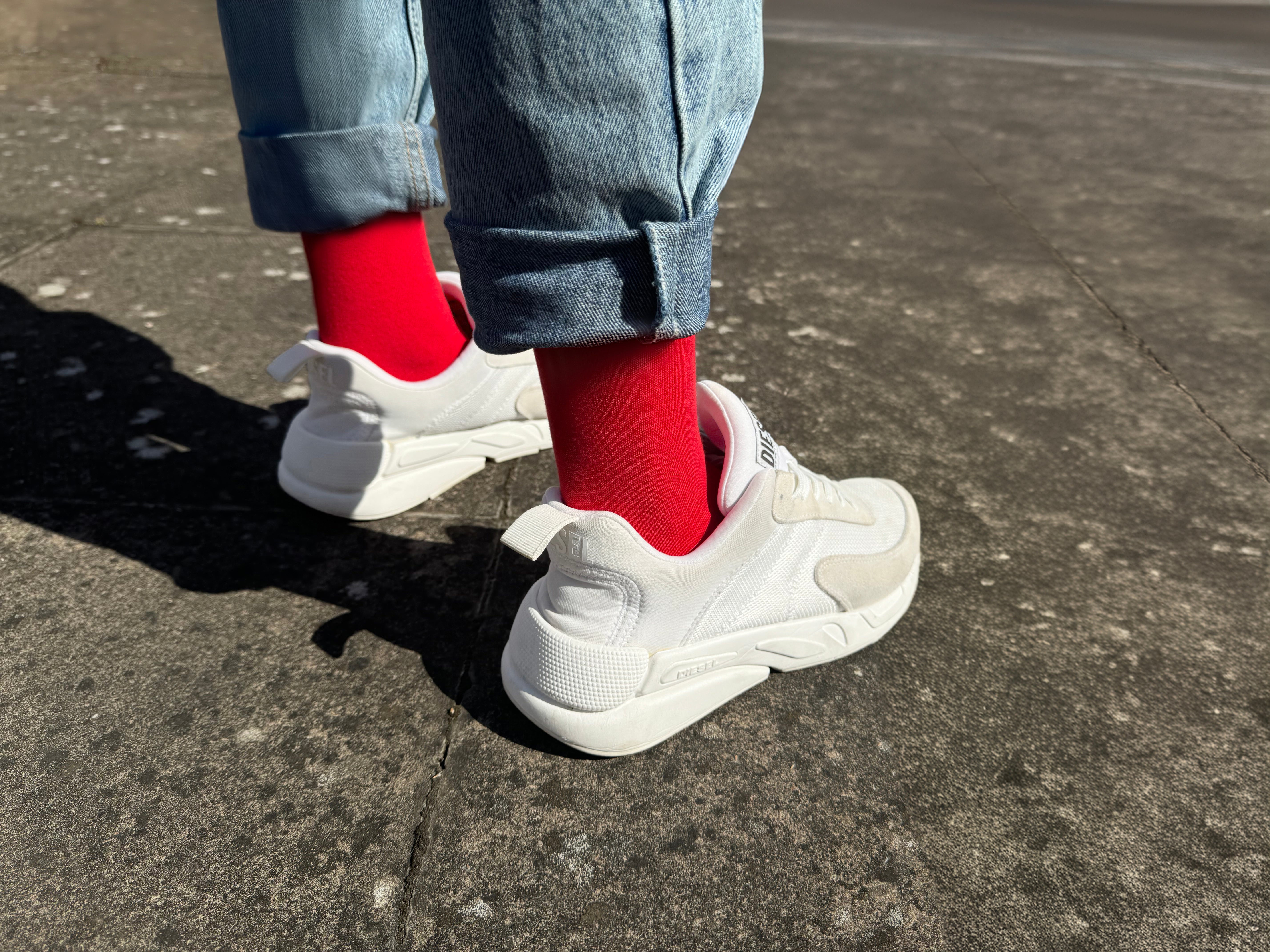 Plain Red Bamboo Socks