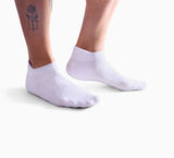 White bamboo trainer socks