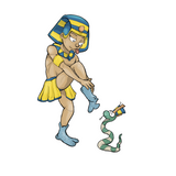 Egyptian man wearing ancient Egyptian split toe socks