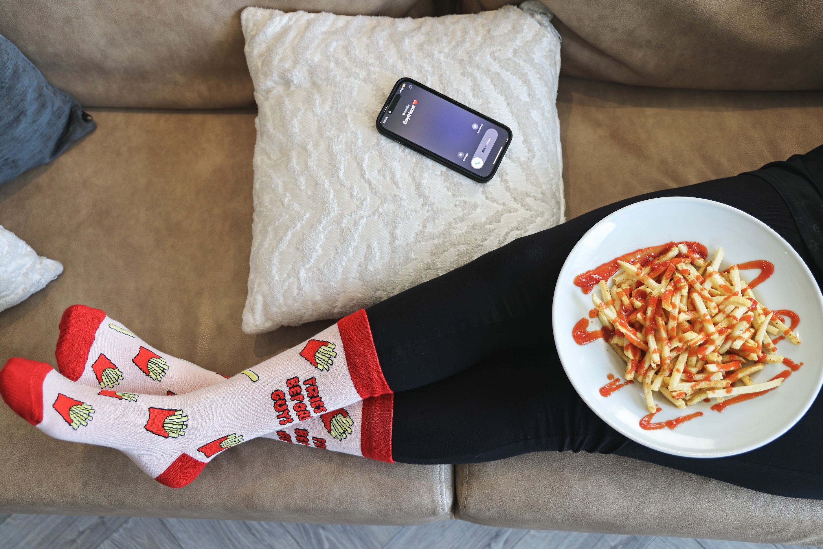 Fries Before Guys Bamboo Socks for Women